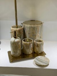 اکسسوری لوکس رومیزی سنگ مرمر سبز