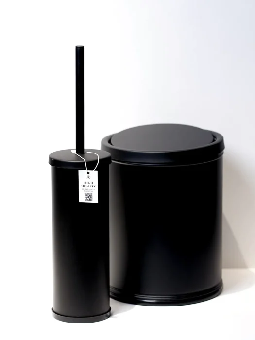 سطل و برس گرد باد بزنی رنگ مشکی با استیل ضد آب