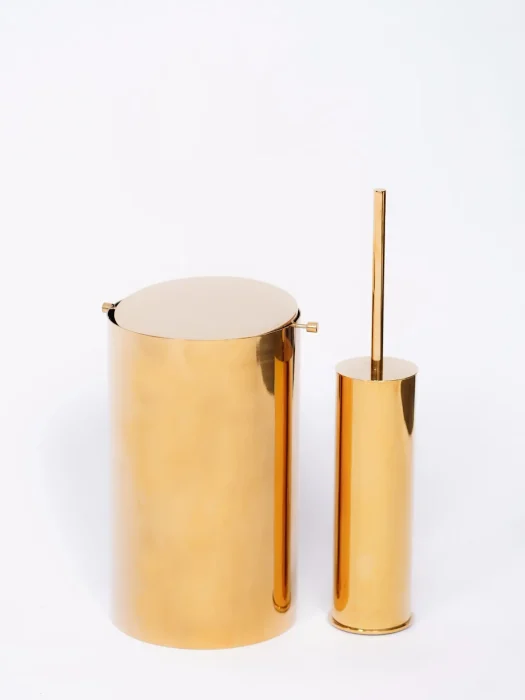 سطل و برس آلفا تمام برنج طلایی مات لوکس و نوین