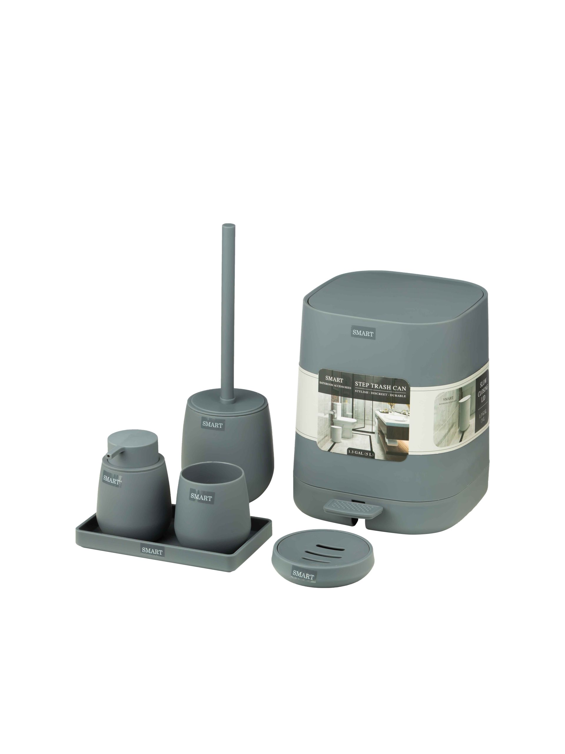 ست سرویس بهداشتی اسمارت آلوین ۶ پارچه | عکس محصول - diahome ست سرویس بهداشتی مینیمال آلوین خاکستری