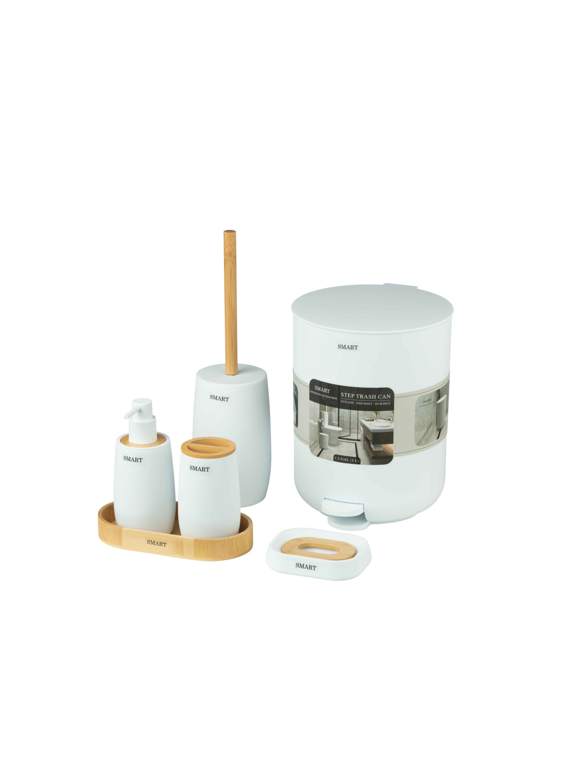 ست سرویس بهداشتی اسمارت فلورا ۶ پارچه | عکس محصول - diahome ست سرویس بهداشتی مینیمال فلورا سفید