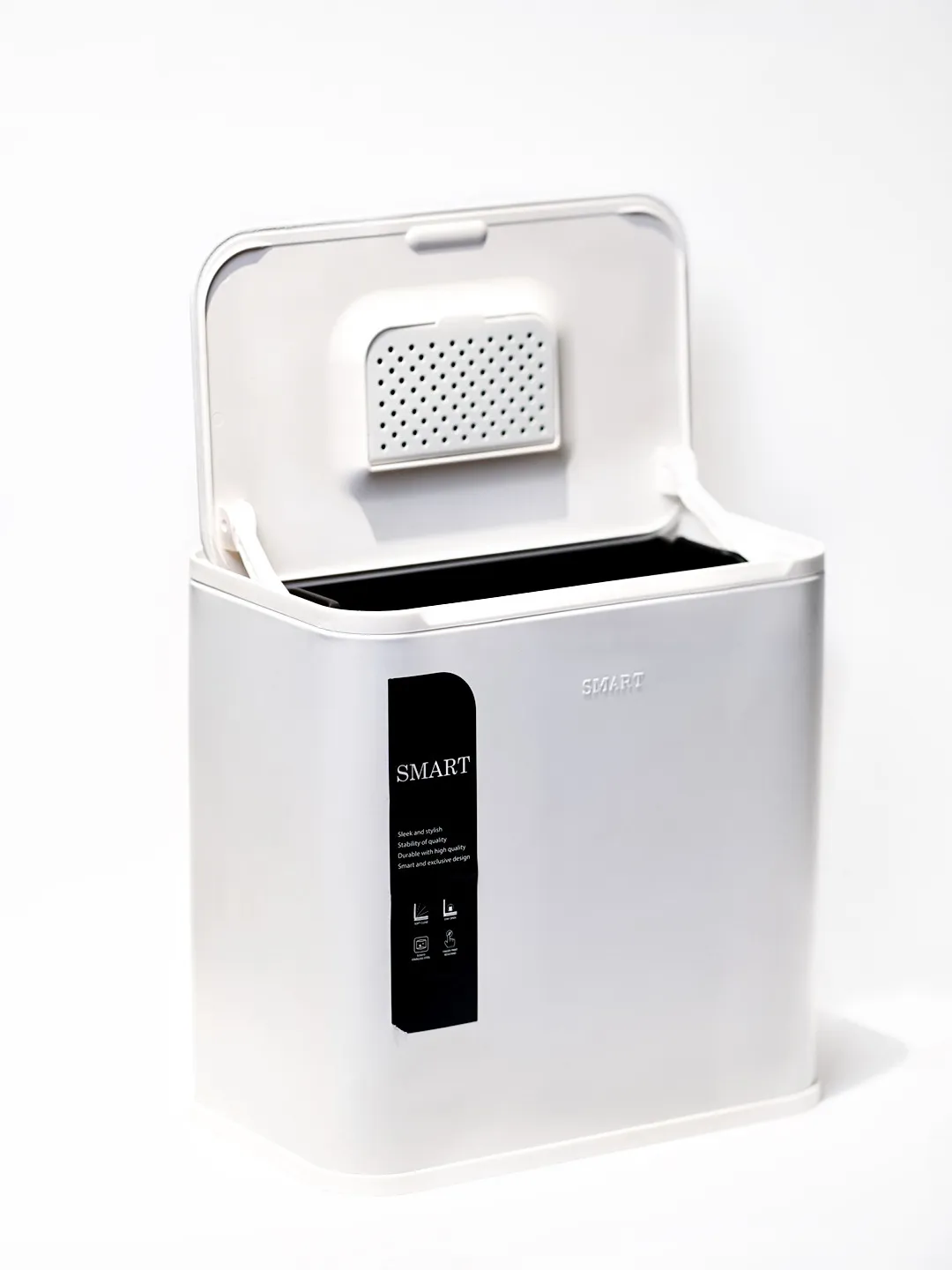 سطل کابینتی ۵ لیتری برند اسمارت | عکس محصول - diahome سطل کابینتی پنج لیتری رنگ سفید برند اسمارت پس زمینه سفید