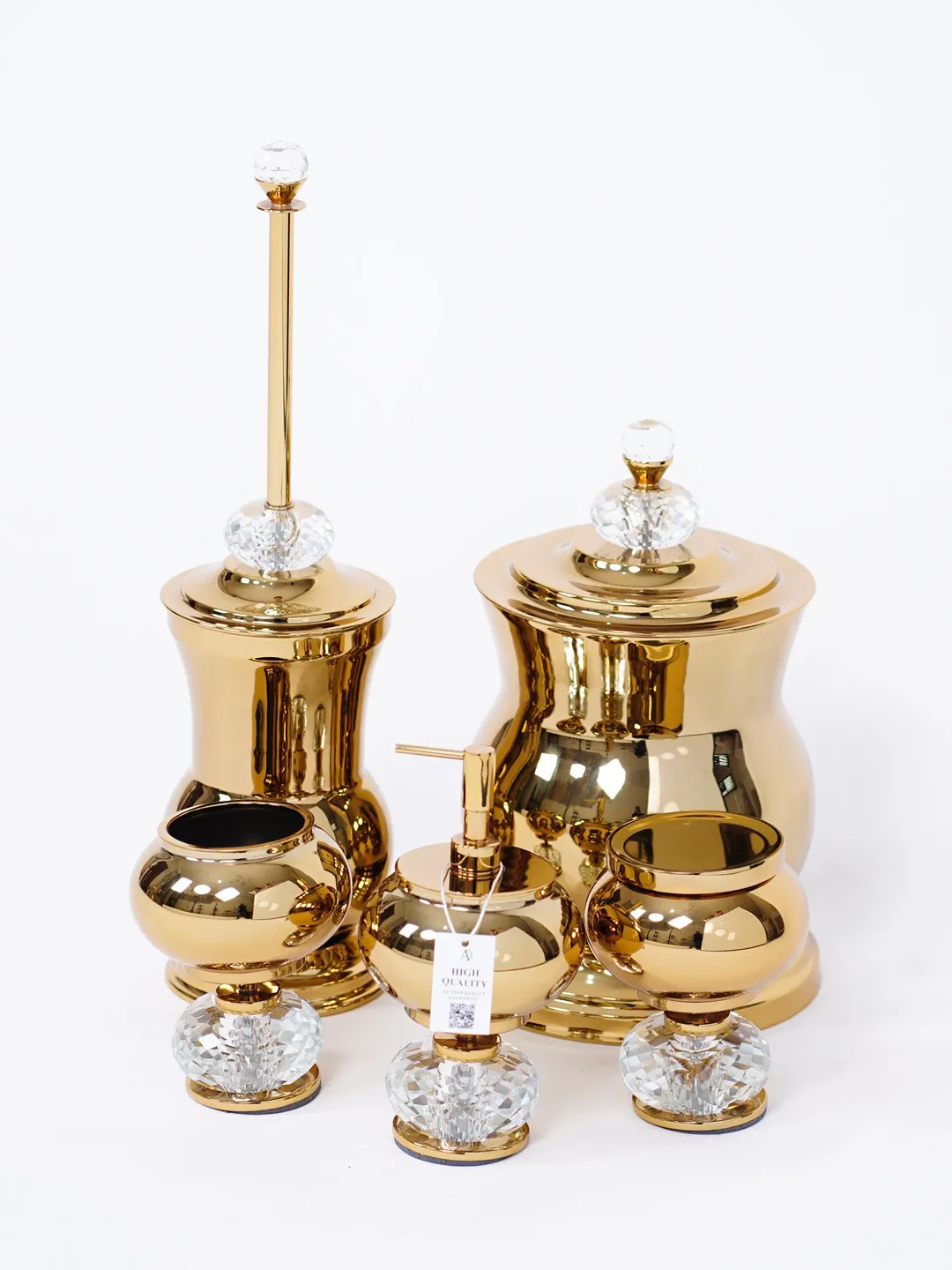 سرویس پنجتکه کرو کریستال | عکس محصول - diahome سرویس پنجتکه کرو کریستال رنگ طلایی 5 تکه مقاوم و لوکس