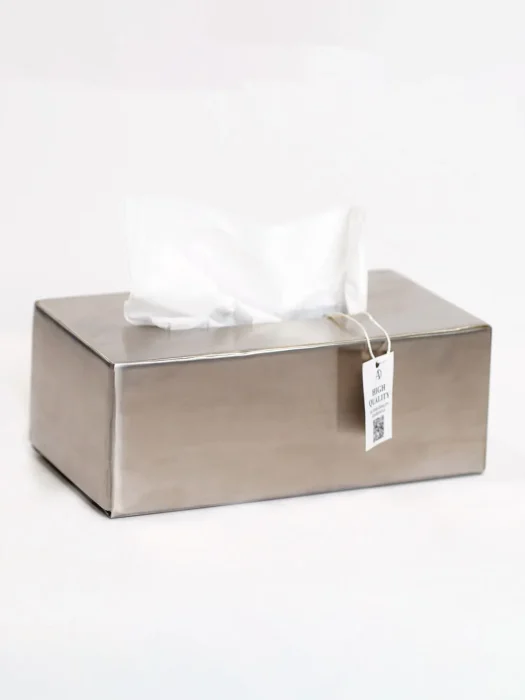 باکس دستمال ابعاد مسطیلی رنگ استیل مات بدنه برنج مقاوم