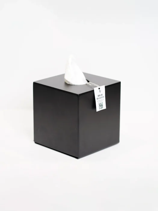 باکس دستمال ابعاد مربعی رنگ مشکی بدنه برنج مقاوم