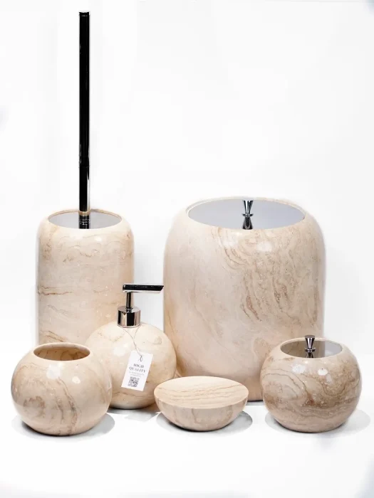 ست سرویس بهداشتی سنگی تراورتن کرم 1500