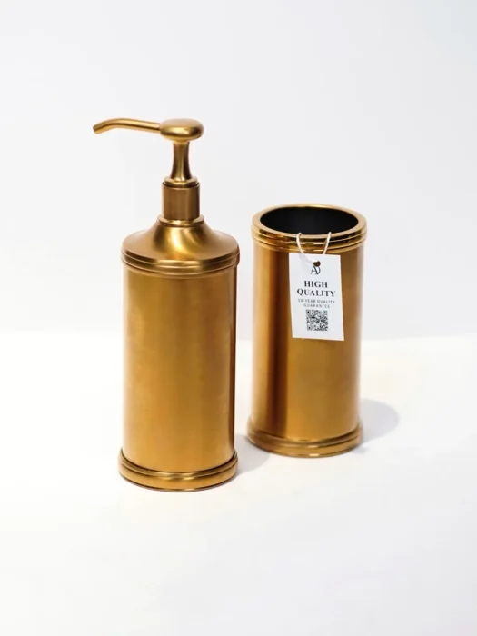 ست دو تیکه لوکس برنجی طلایی مات