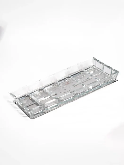 سینی دکوری جنس کریستالی با کف برنجی رنگ کروم