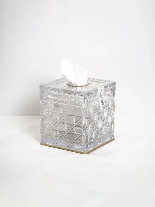 باکس دستمال مربع کریستالی نوع ترکیش رنگ کروم مقاوم و ضد آب