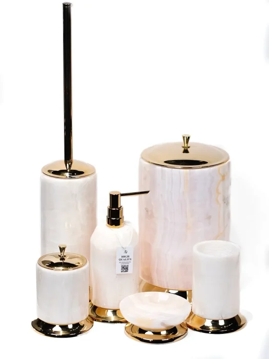 ست سرویس بهداشتی سنگی مرمر صورتی 1617