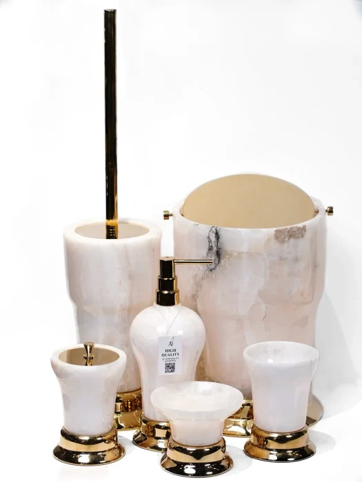 ست سرویس بهداشتی سنگی مرمر صورتی 2026