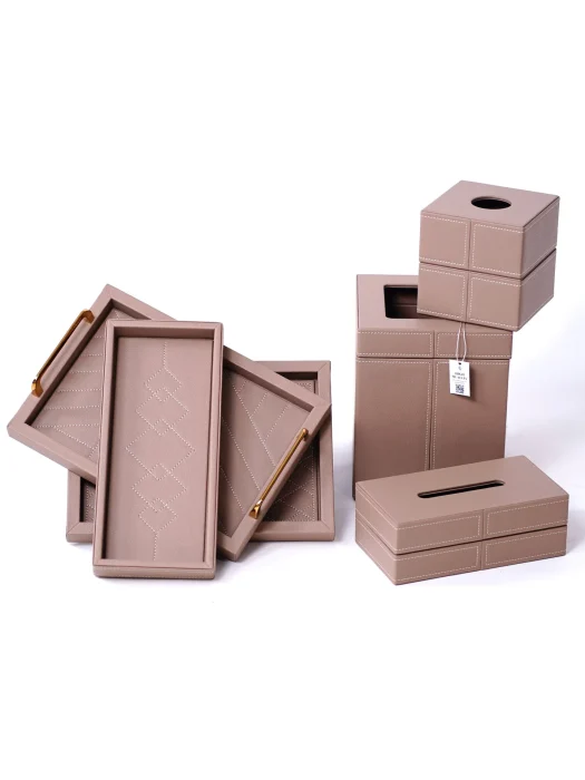 چرم نسکافهای تصویر شاخص تمام ست های چرمی رنگ نسکافهای در کنار هم