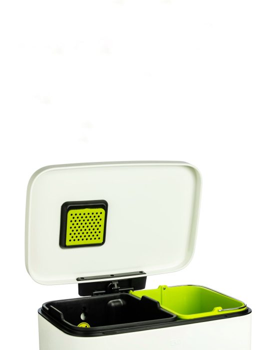 سطل پدالی دومخزنه 45 لیتری EKO سفید درباز بوگیر