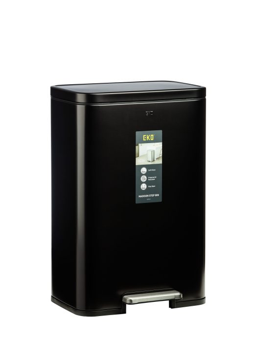 سطل پدالی دومخزنه 45 لیتری EKO مشکی دربسته کامل