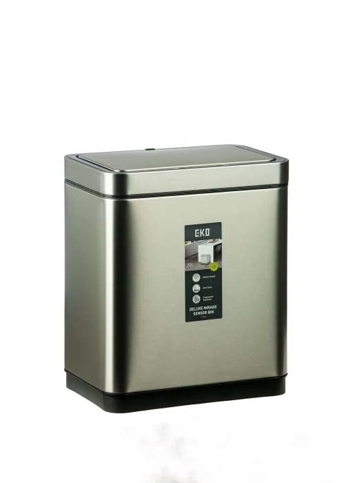 سطل زباله هوشمند بیست لیتری مستطیلی رنگ سوپر استیل