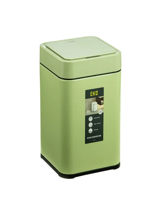 سطل هوشمند ۱۰ لیتری EKO مدل Sensor Touch به رنگ سبز ماچایی در حالت تمام صفحه