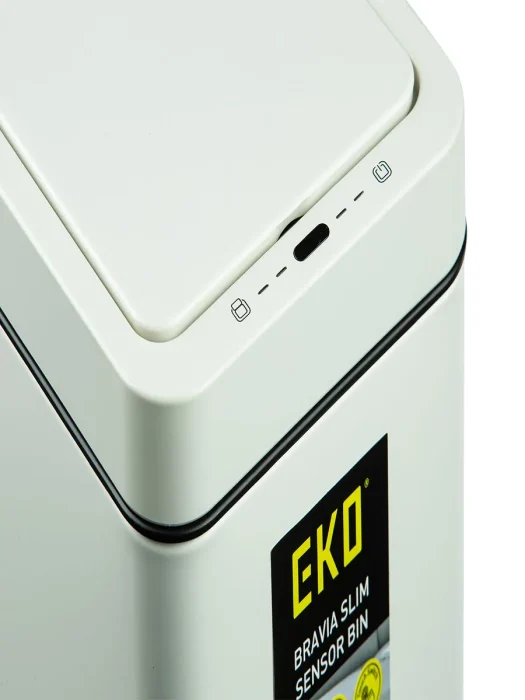 سطل هوشمند ۷ لیتری EKO مدل Sensor Touch رنگ سفید هوشمند در حالت زوم پنل