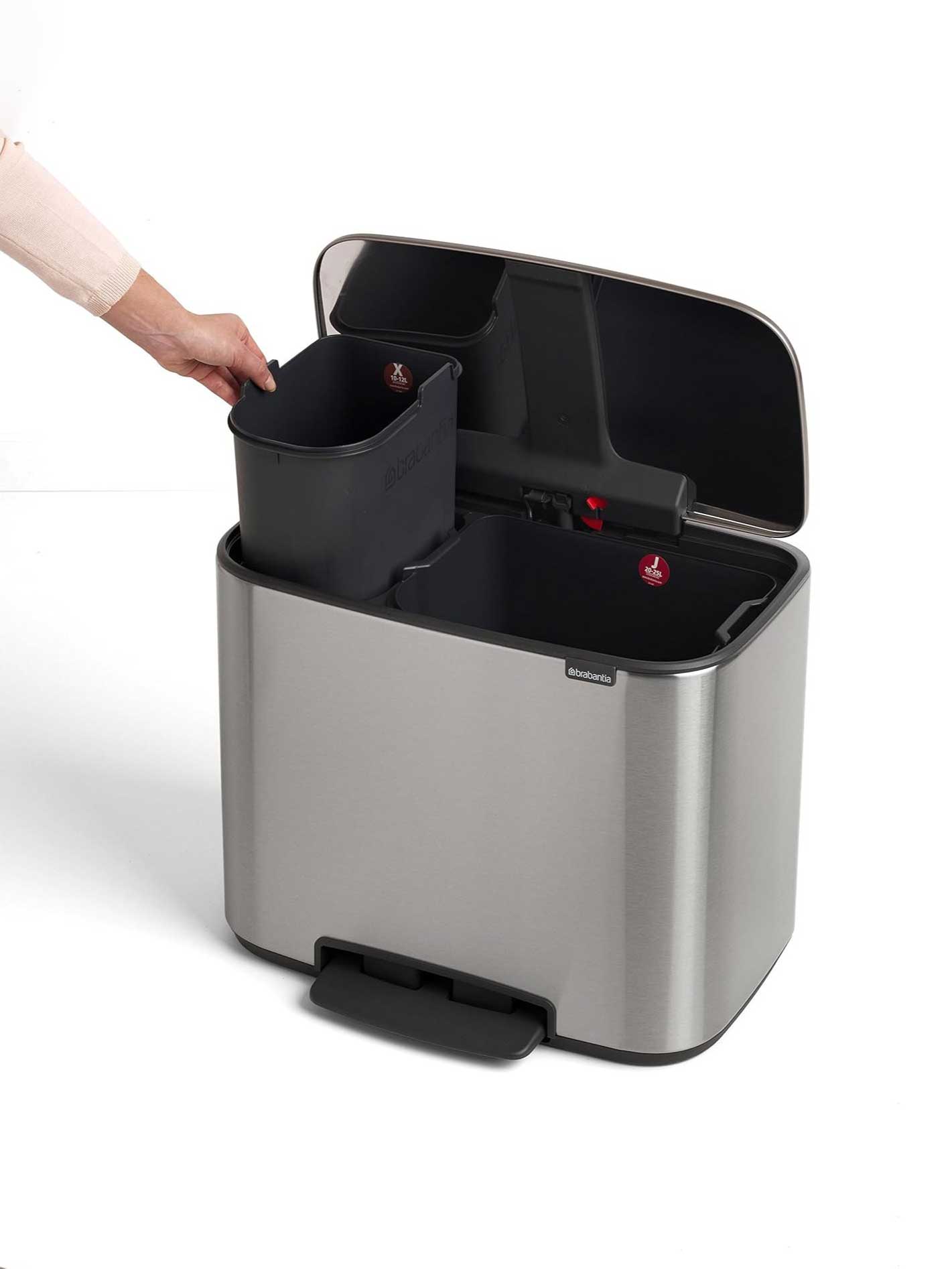 سطل زباله پدالی آشپزخانه دو مخزنه برابانتیا 11+23 لیتر | عکس محصول - diahome سطل زباله پدالی آشپزخانه دو مخزنه برابانتیا 11+23 لیتر - Image 13