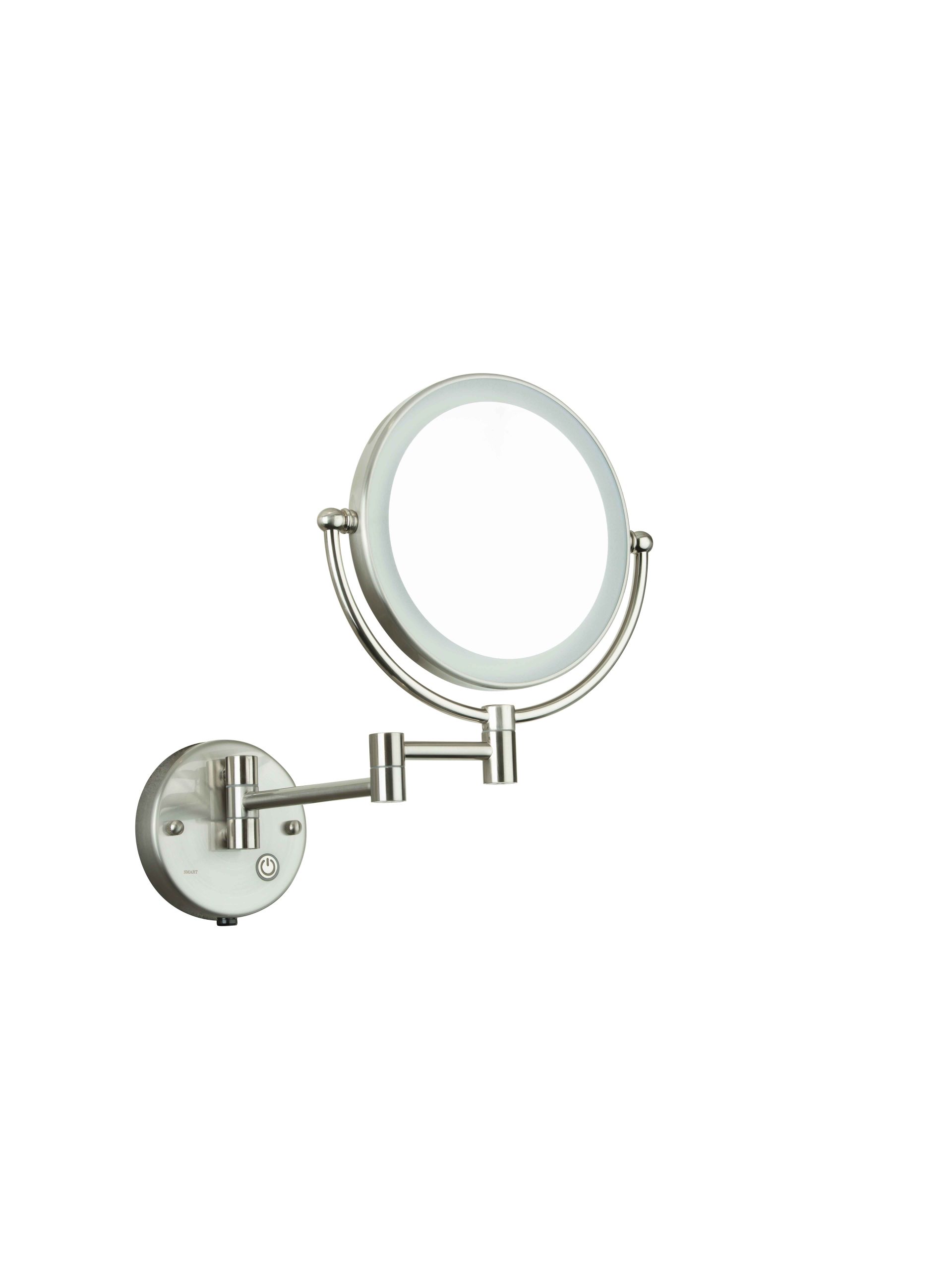 اینه اصلاح استیل 304 بازویی با رینگ لایت و زوم | عکس محصول - diahome آیینه-اصلاح-بازویی-چراغدار-استیل-مات