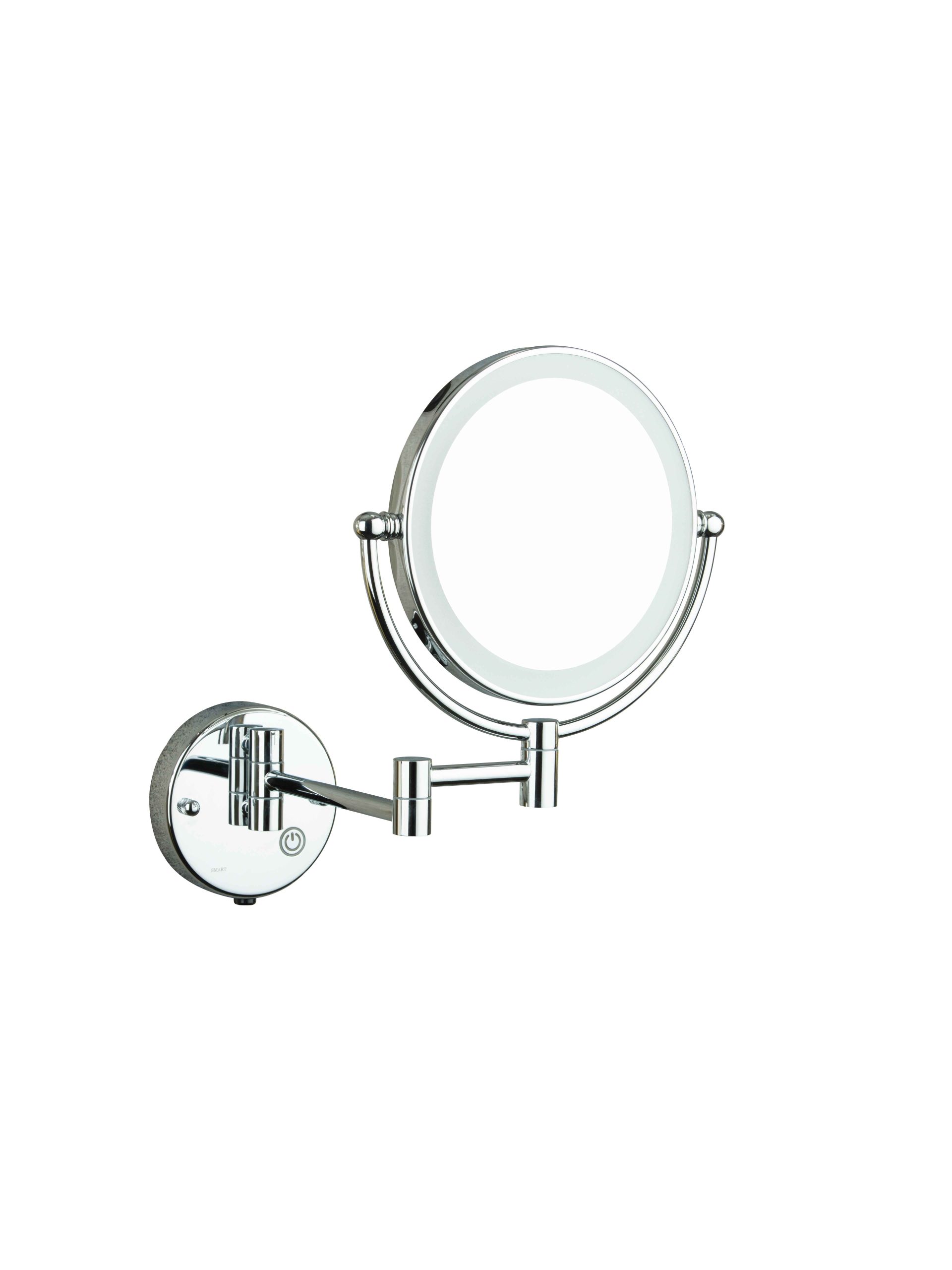 اینه اصلاح استیل 304 بازویی با رینگ لایت و زوم | عکس محصول - diahome آیینه-اصلاح-بازویی-چراغدار-کروم