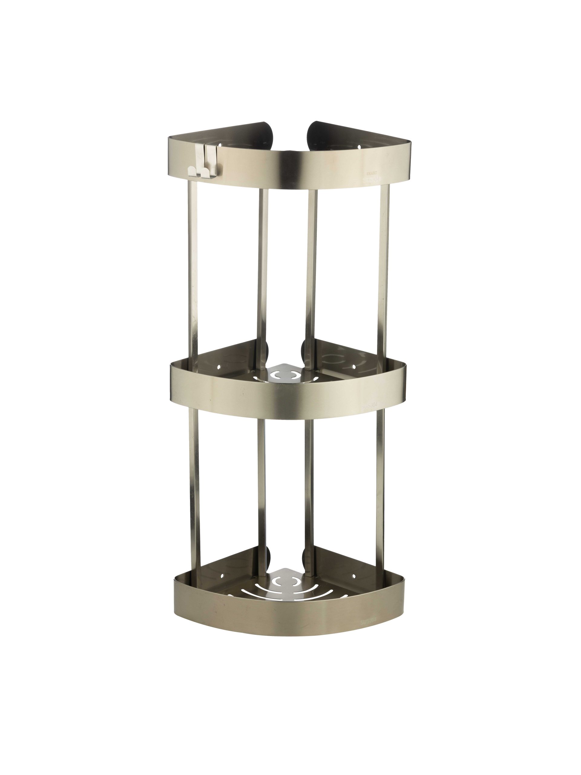 جا شامپویی اسمارت کنج 3 طبقه | عکس محصول - diahome جاشامپویی کنج سه طبقه استیل مات