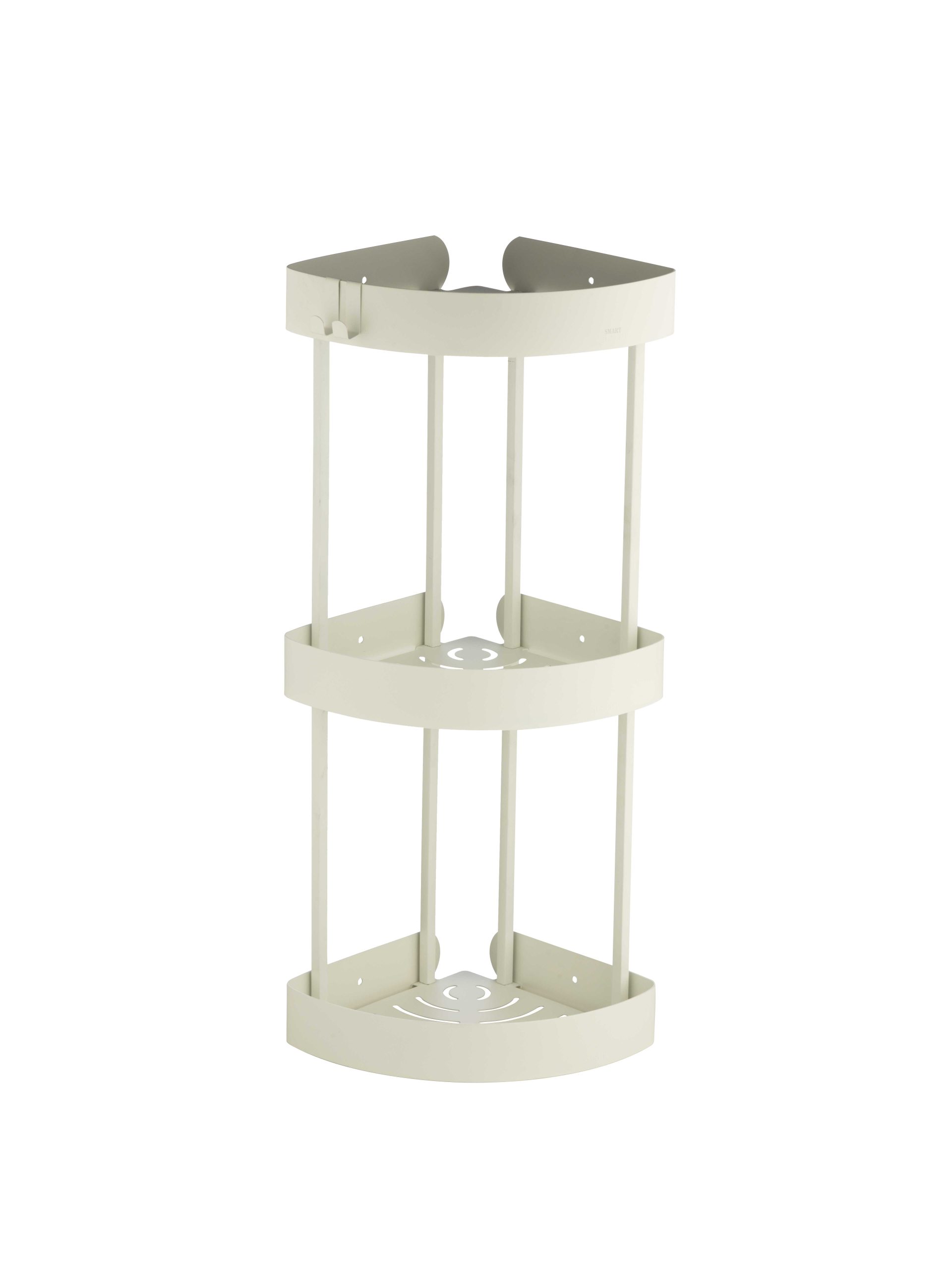 جا شامپویی اسمارت کنج 3 طبقه | عکس محصول - diahome جاشامپویی کنج سه طبقه سفید