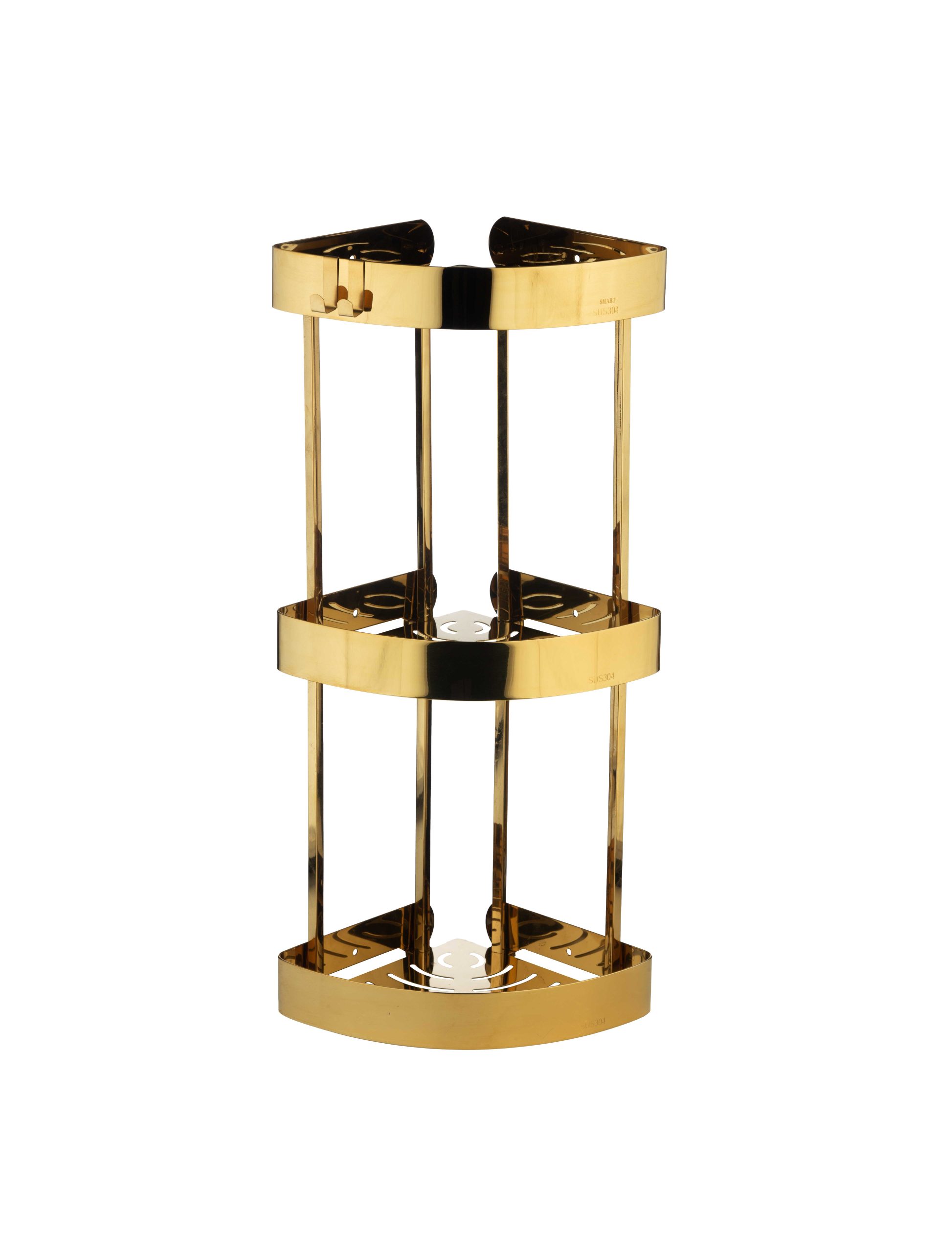 جا شامپویی اسمارت کنج 3 طبقه | عکس محصول - diahome جاشامپویی کنج سه طبقه طلایی