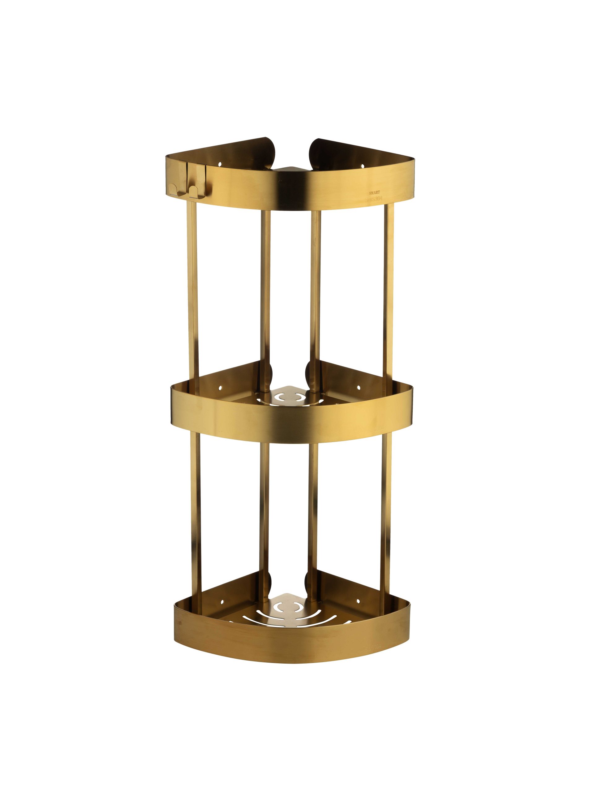 جا شامپویی اسمارت کنج 3 طبقه | عکس محصول - diahome جاشامپویی کنج سه طبقه طلامات