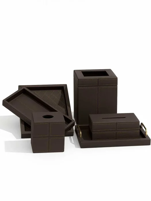 ست چرم پذیرایی و اتاق خواب قهوه ای