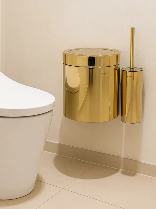 سطل و برس گرد دیواری 5 لیتری طلایی