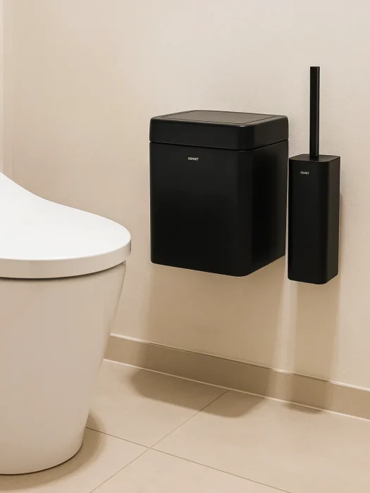 سطل و برس مربع بادبزنی دیواری 5 لیتر مشکی