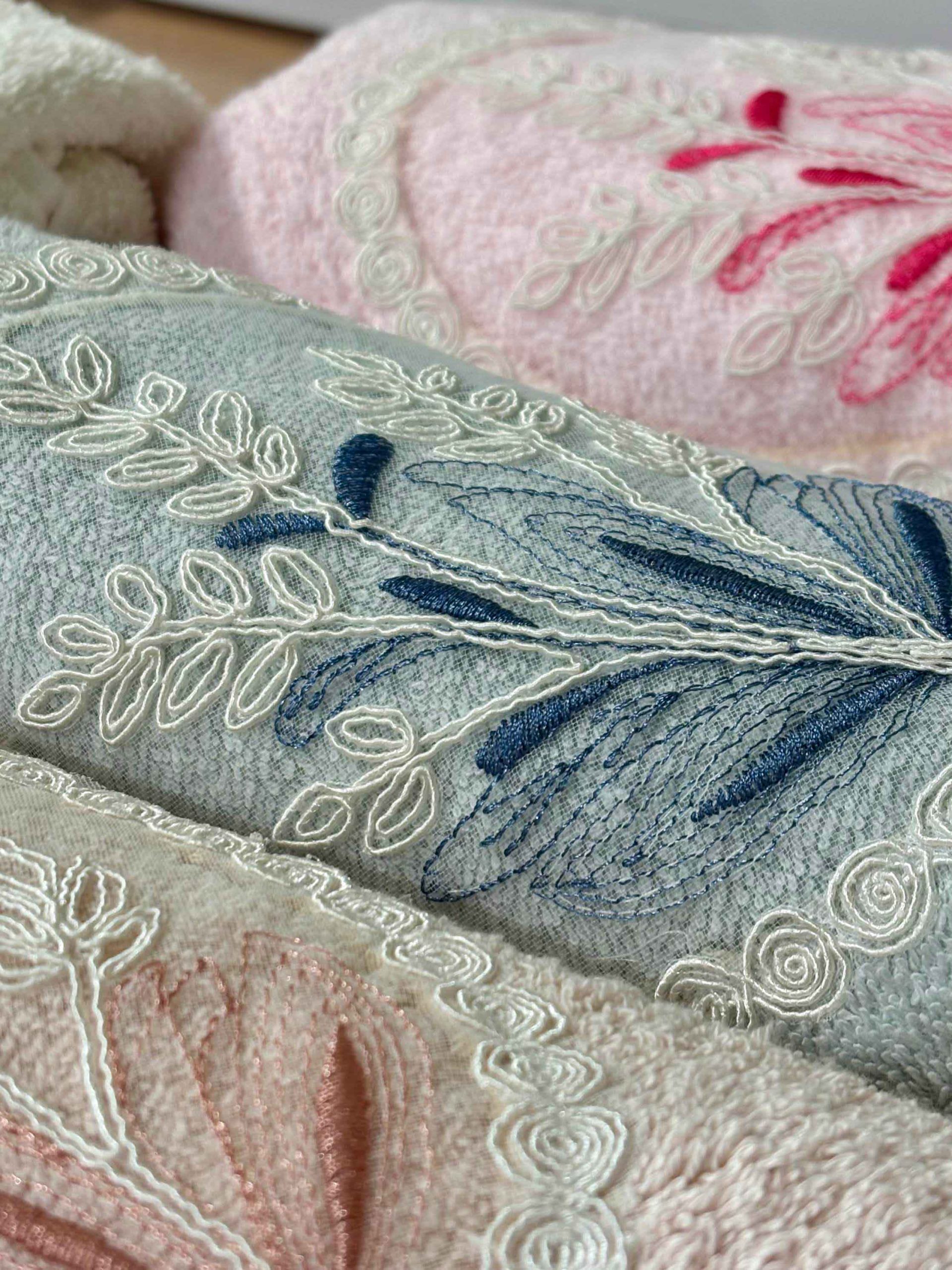 حوله گلدوزی شده branch floral | عکس محصول - diahome حوله گلدوزی شده branch floral رنگ 2