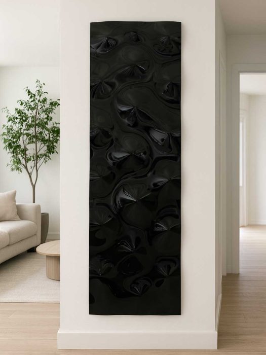 پالت شیشه ای دیواری Wave رنگ مشکی نمای دیوار